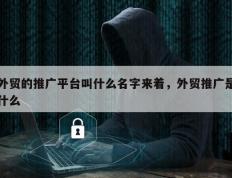 外贸的推广平台叫什么名字来着，外贸推广是什么