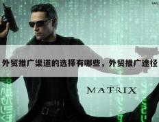 外贸推广渠道的选择有哪些，外贸推广途径