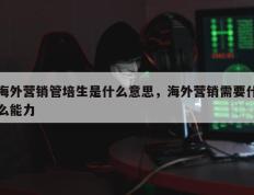 海外营销管培生是什么意思，海外营销需要什么能力