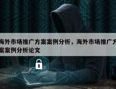 海外市场推广方案案例分析，海外市场推广方案案例分析论文