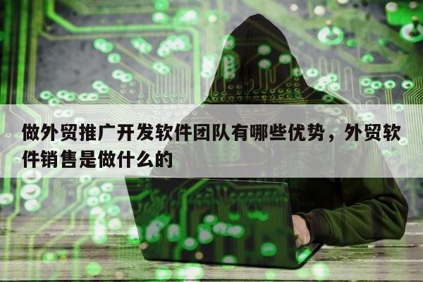 做外贸推广开发软件团队有哪些优势	，外贸软件销售是做什么的