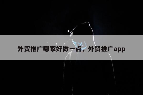 外贸推广哪家好做一点，外贸推广app